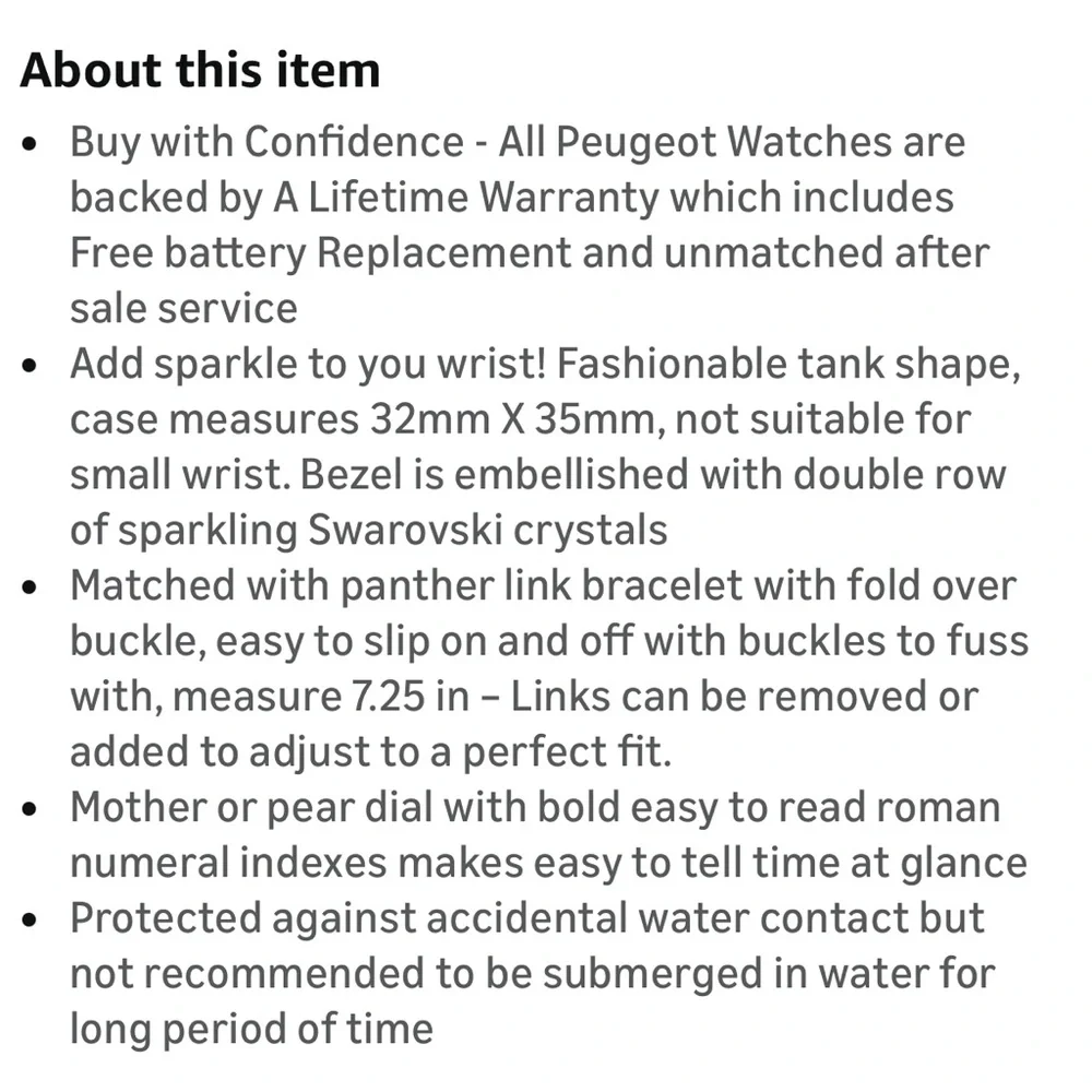 Peugeot Silver Bracelet Watch - Like New - Picture 7 of 7